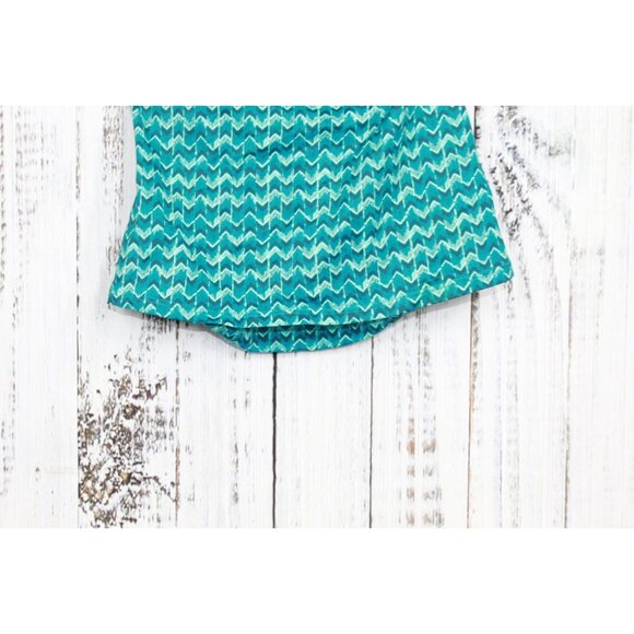 LL Bean Printed Padded Halterneck Swimwear Tankini Top Green Size 4 - Picture 6 of 9